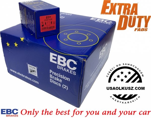 Tylne klocki EXTRA DUTY ED+ + nawiercone nacinane tarcze hamulcowe EBC seria GD Chrysler Aspen