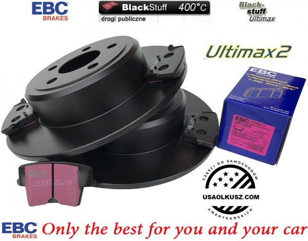 Tylne klocki Ultimax2 + NIE WENTYLOWANE tarcze hamulcowe EBC seria PREMIUM Lancia Thema 3,6 V6
