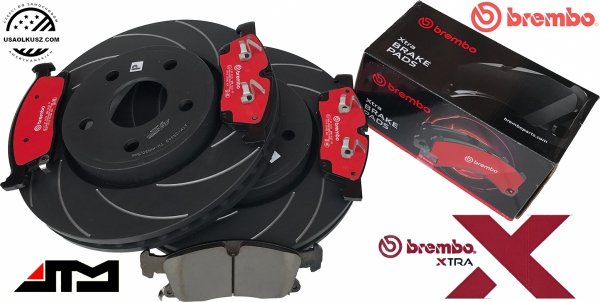 Przednie klocki BREMBO XTRA + NACINANE tarcze hamulcowe 330mm SLOTTED Jeep Grand Cherokee 3,6 V6 -2020