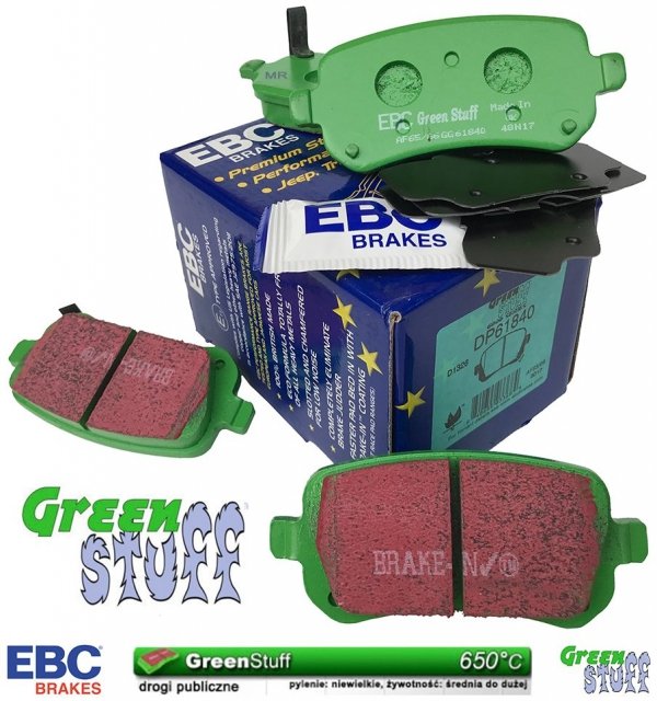 Tylne klocki GreenStuff + NACINANE tarcze hamulcowe 305mm EBC seria USR Lancia Voyager