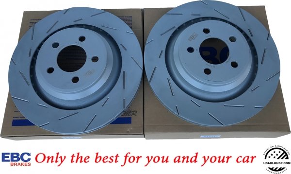 Tylne klocki Ultimax2 + NACINANE tarcze hamulcowe 350mm EBC seria USR Dodge Magnum SRT-8 6,1 V8