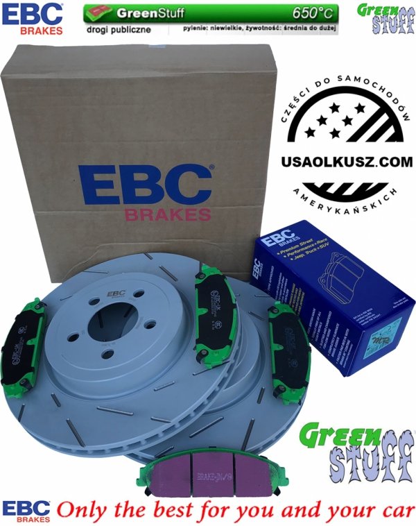 Przednie klocki GreenStuff + tarcze hamulcowe 345mm EBC seria USR Chrysler 300C