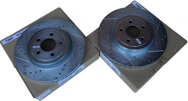 Przednia WIERCONA NACINANA tarcza hamulcowa 345mm POWERSTOP Lancia Thema 2011-