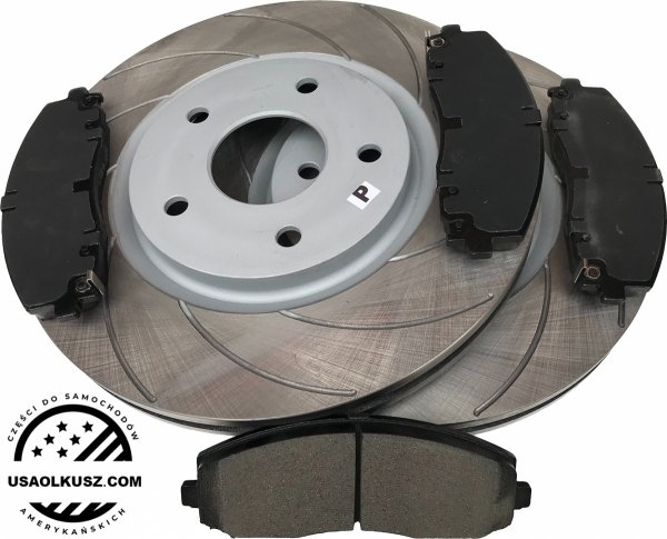 Przednie klocki + NACINANE tarcze hamulcowe 330mm SILVER Dodge Journey 2012-
