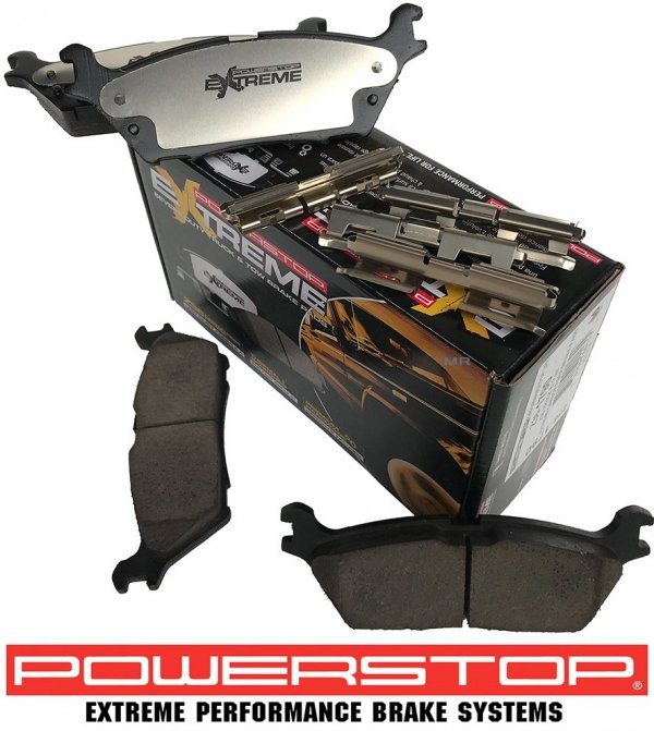 Tylne klocki Z36 + WIERCONE tarcze hamulcowe 6 szpilek automatyczny ręczny POWERSTOP Ford F-150 F150 2015-2017