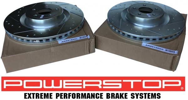Przednie klocki Z26 + tarcze hamulcowe POWERSTOP 380mm Ford Mustang GT 2015- brembo system