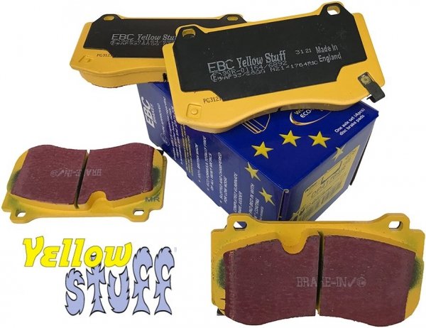 Przednie klocki YellowStuff + NACINANE tarcze hamulcowe 360mm EBC seria USR Dodge Challenger SRT Scat Pack