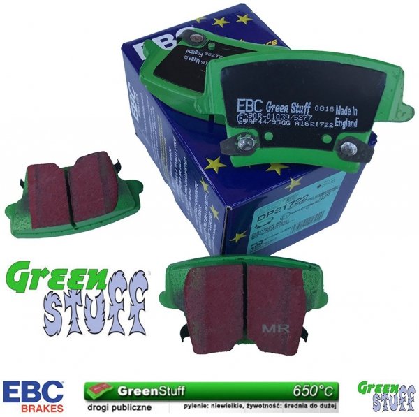 Tylne klocki GreenStuff + NACINANE WENTYLOWANE tarcze hamulcowe EBC seria USR Chrysler 300C
