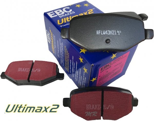 Tylne klocki Ultimax2 + NAWIERCANE NACINANE tarcze hamulcowe 330mm EBC seria GD Lincoln MKX 2011-2015