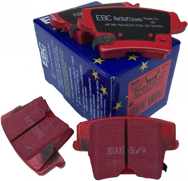 Tylne CERAMICZNE klocki RedStuff + WIERCONE NACINANE tarcze hamulcowe EBC seria GD Lancia Thema