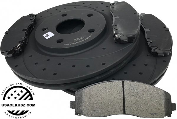 Przednie klocki + WIERCONE NACINANE tarcze hamulcowe 330mm GEOMET Chrysler Voyager 2020-