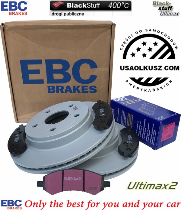 Przednie klocki Ultimax2 + tarcze hamulcowe EBC seria PREMIUM Dodge RAM 1500 2006-