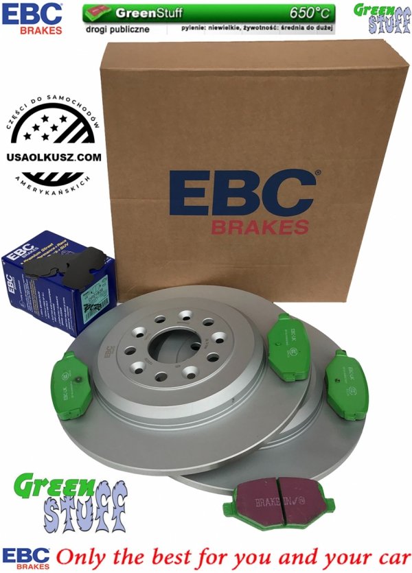 Tylne klocki GreenStuff + tarcze hamulcowe 330mm EBC seria Premium Lincoln MKS 2009-2012