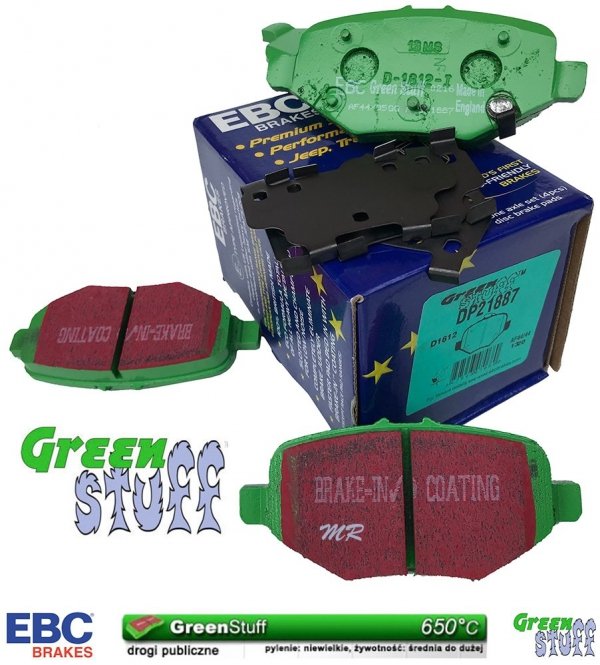 Tylne klocki hamulcowe do tarcz 345mm EBC GreenStuff Lincoln MKT 2013-2014