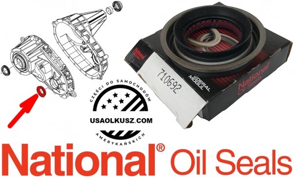 Uszczelniacz przedniego wału reduktora NV140 NP140 Dodge Durango 2008-2009
