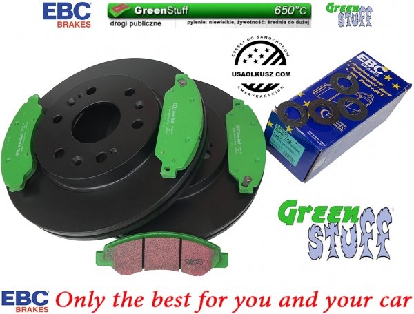 Przednie klocki GreenStuff + tarcze hamulcowe 330mm EBC seria PREMIUM Cadillac Escalade AWD 2007-2008