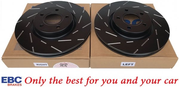 Przednie klocki GreenStuff + NACINANE tarcze hamulcowe 300mm EBC seria USR Ford Escape FWD 2013-2019