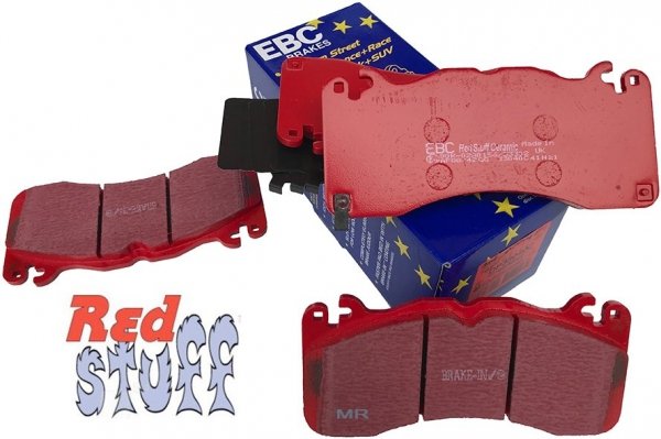 Przednie CERAMICZNE klocki RedStuff + tarcze hamulcowe EBC seria PREMIUM Ford Mustang 5,0 V8 2015-