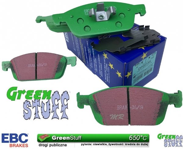 Przednie klocki GreenStuff + tarcze hamulcowe 320mm EBC seria Premium Ford Escape AWD 2013-
