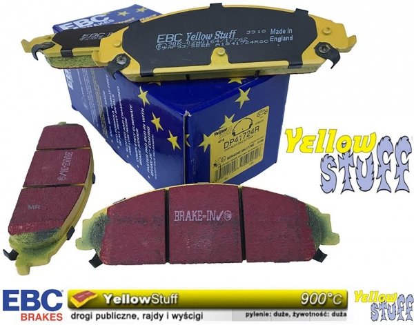 Przednie klocki YELLOWSTUFF + tarcze hamulcowe 345mm EBC seria GD Dodge Charger