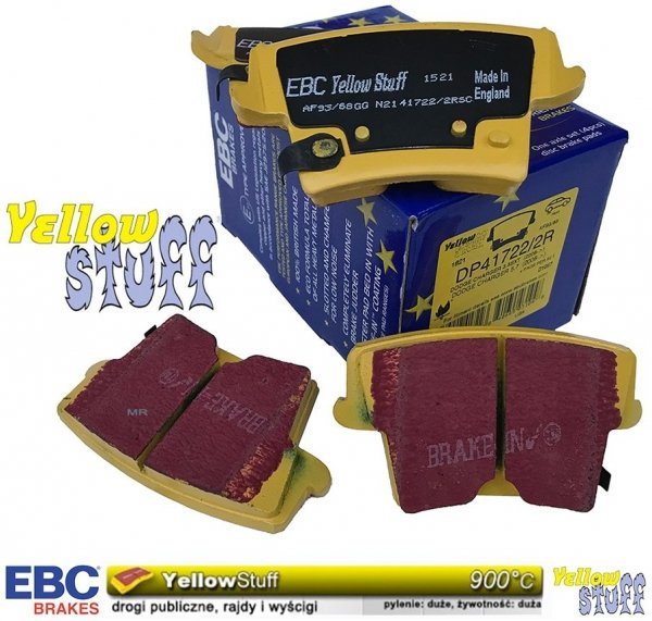 Tylne klocki YellowStuff + NACINANE WENTYLOWANE tarcze hamulcowe EBC seria USR Chrysler 300C