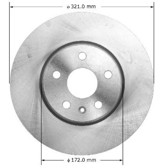 Przednia NACINANA tarcza hamulcowa 321mm Chevrolet Impala 2014-