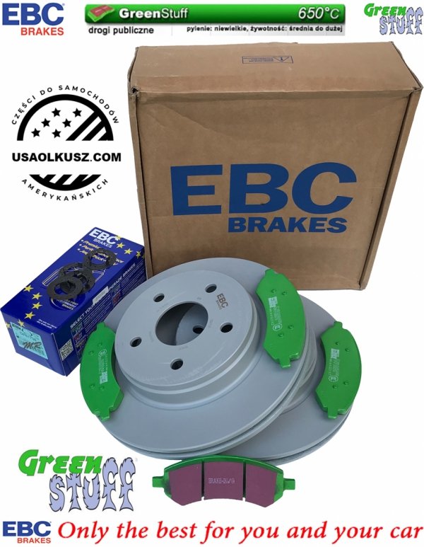 Przednie klocki GreenStuff + tarcze hamulcowe EBC seria PREMIUM Dodge RAM 1500 2006-