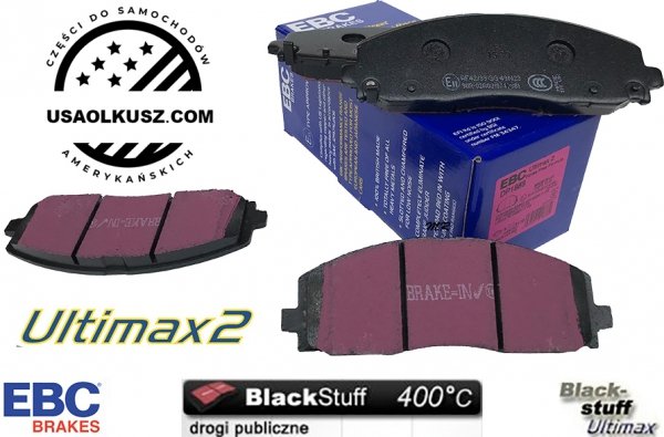 Przednie klocki Ultimax2 + NAWIERCANE NACINANE tarcze hamulcowe 330mm EBC seria GD Chrysler Voyager 2020-