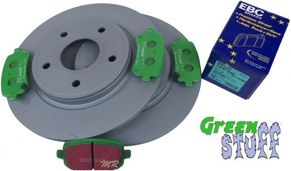 Tylne klocki GreenStuff + tarcze hamulcowe 305mm EBC seria PREMIUM Chrysler Voyager Town Country 2008-