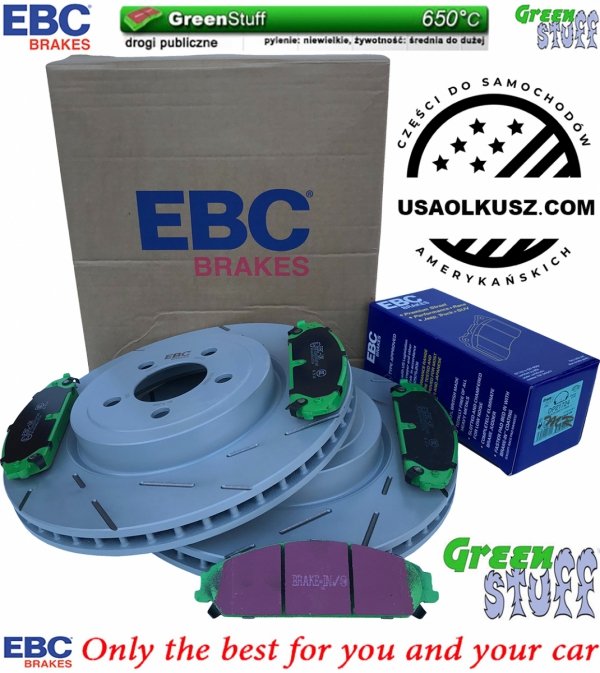 Przednie klocki GreenStuff + tarcze hamulcowe 345mm EBC seria USR Lancia Thema
