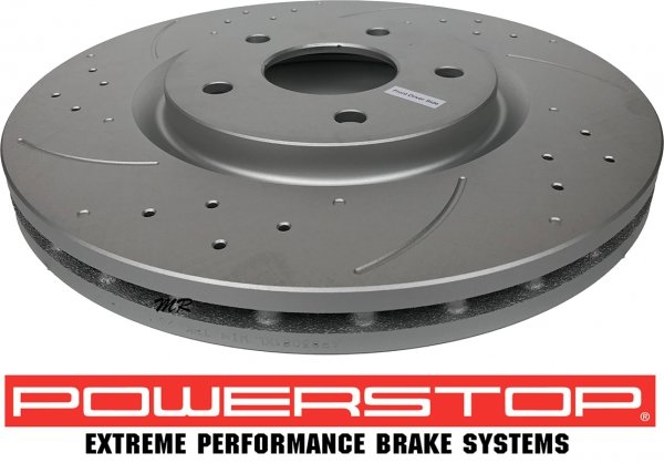 Przednia WIERCONA nacinana tarcza hamulcowa 330mm POWERSTOP Fiat Freemont 2012-