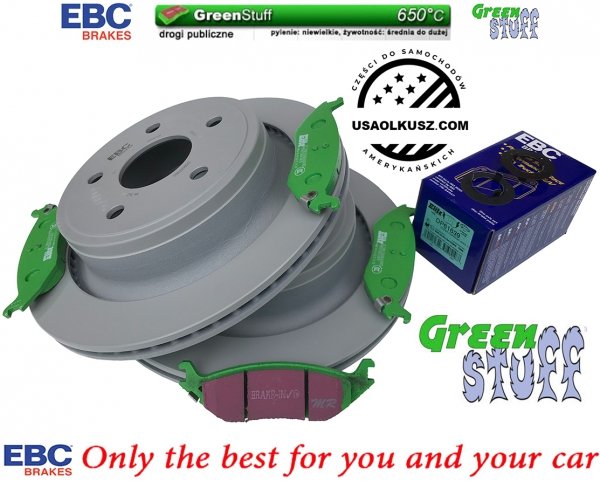 Tylne klocki GreenStuff + tarcze hamulcowe EBC PREMIUM Dodge Durango 2004-2009