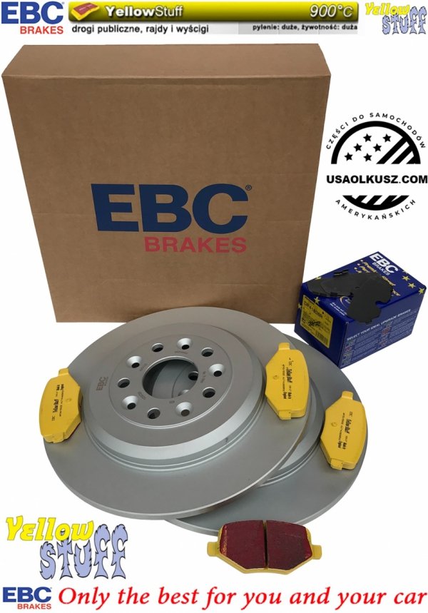 Tylne klocki YellowStuff + tarcze hamulcowe 330mm EBC seria Premium Ford Edge 2011-2014