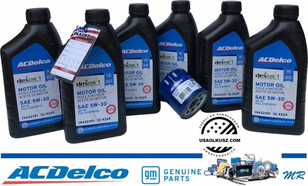 Filtr + olej silnikowy 5W30 Dexos1 Gen3 Full Synthetic API SP ACDelco Cadillac Escalade 2002-2006