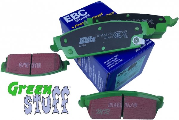 Tylne klocki GreenStuff + NAWIERCANE NACINANE tarcze EBC seria GD GMC Yukon 2007-2020