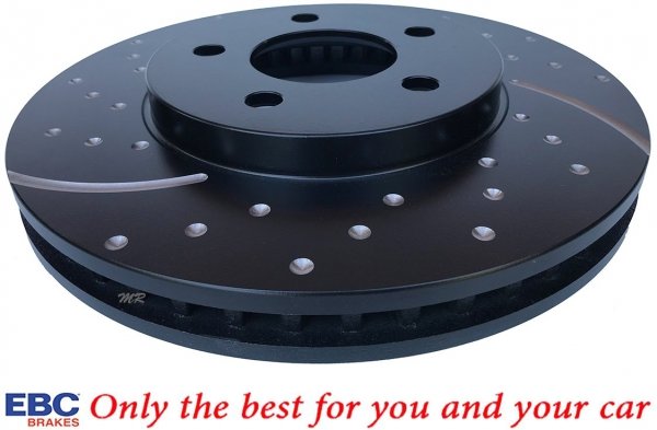 Przednia NAWIERCANA NACINANA tarcza hamulcowa 293mm EBC seria GD Ford Mustang 2005-2010