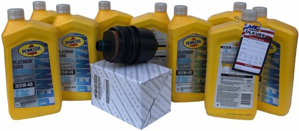 Filtr + olej silnikowy Pennzoil Platinum Full Synthetic PZL PT EURO 5W40 SN PLUS MS-12991 MS-10725 Jeep Wrangler JL 3,0 CRD