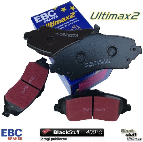 Przednie klocki Ultimax2 + NACINANE tarcze hamulcowe 302mm EBC seria USR Dodge Journey -2012