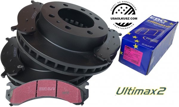 Przednie klocki Ultimax2 + tarcze hamulcowe EBC seria PREMIUM Cadillac DeVille 2000-2005