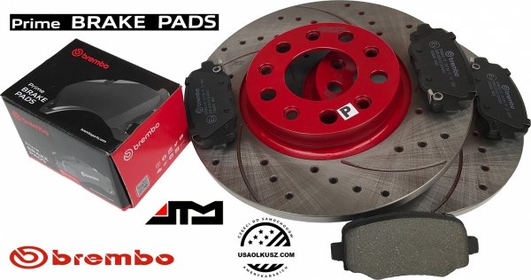 Tylne klocki brembo + WIERCONE tarcze hamulcowe 278mm ATM Jeep Cherokee KL 2014-2023