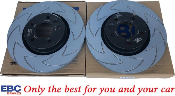Przednie klocki GreenStuff + NACINANE tarcze hamulcowe 300mm EBC seria BSD Ford Kuga FWD 2013-2019