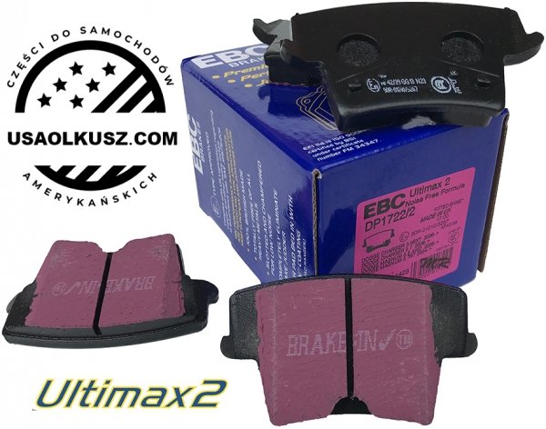 Tylne klocki Ultimax2 + WENTYLOWANE tarcze hamulcowe EBC seria PREMIUM Dodge Charger