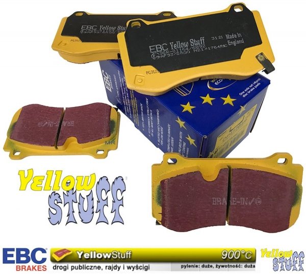 Przednie klocki YellowStuff + tarcze hamulcowe 360mm EBC seria PREMIUM Dodge Challenger SRT Scat Pack
