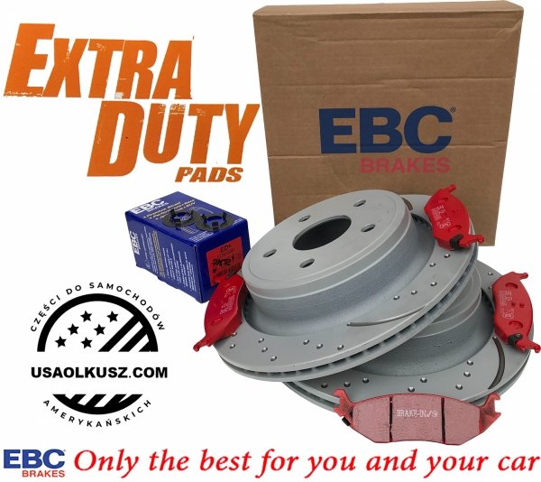 Tylne klocki EXTRA DUTY ED+ + nawiercone nacinane tarcze hamulcowe EBC seria GD Chrysler Aspen