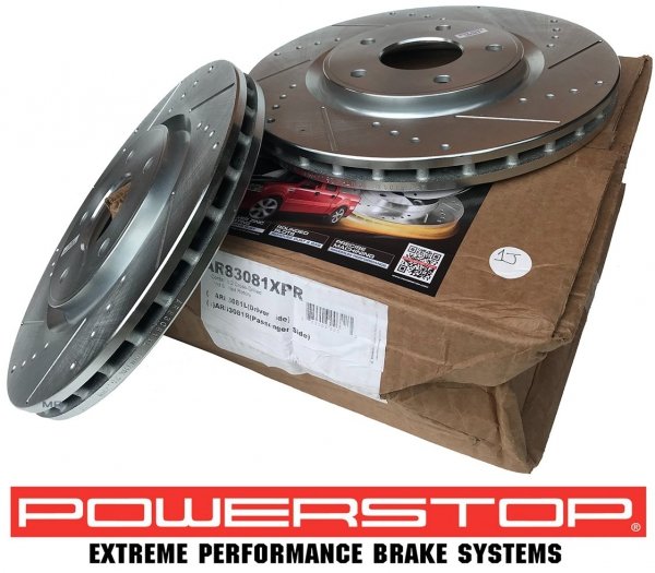 Przednia WIERCONA nacinana tarcza hamulcowa 330mm POWERSTOP Chrysler Pacifica FWD 2017-