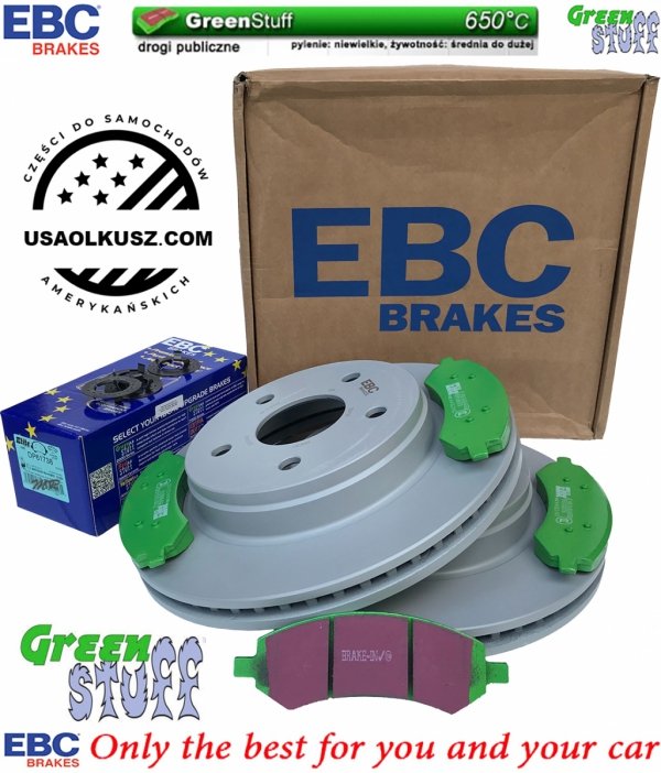 Przednie klocki GreenStuff + tarcze hamulcowe EBC seria PREMIUM Dodge RAM 1500 2006-