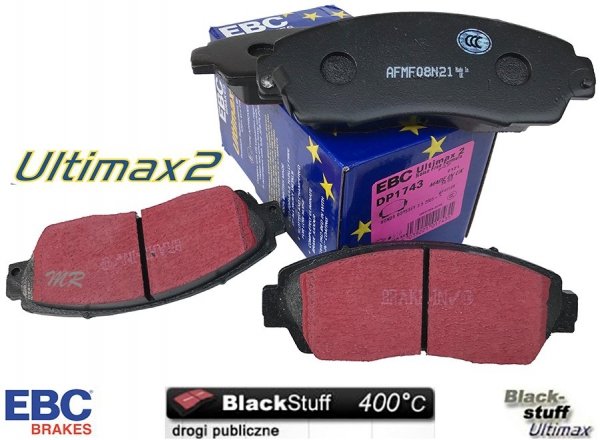 Przednie klocki Ultimax2 + tarcze hamulcowe EBC seria Premium Honda Odyssey 2005-2010