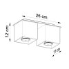 Plafon QUAD 2 czarny