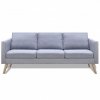 Sofa 3-osobowa, materiałowa, jasnoszara