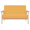 2 osobowa sofa tapicerowana, żółta